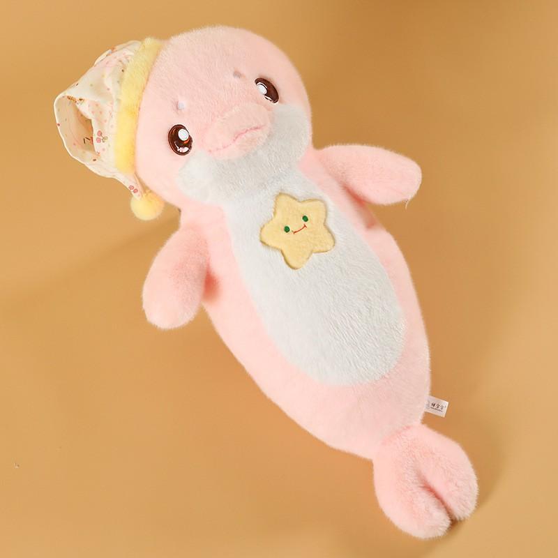 Soft Plush Dolphin Toy Kids Adults - 70cm Cuddly Sea Animal Stuffed Doll In Blue Pink White