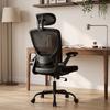 Ergonomic Office Chair, Mesh, Adjustable Lumbar Support, Headrest, 64 X 65 X 129 Cm, Black