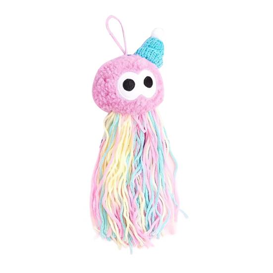 

Кошачья игрушка с кошачьей мятой, мягкий набивной мячик, жевательная игрушка, интерактивный пищащий осьминог, игрушка для прорезывания зубов у котят с разноцветными кисточками для развлечения домашних кошек розовый