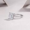 5ct Emerald Cut Moissanite Rings Women Fine Silver Solitaire Ring Ladies Gemstone Rings