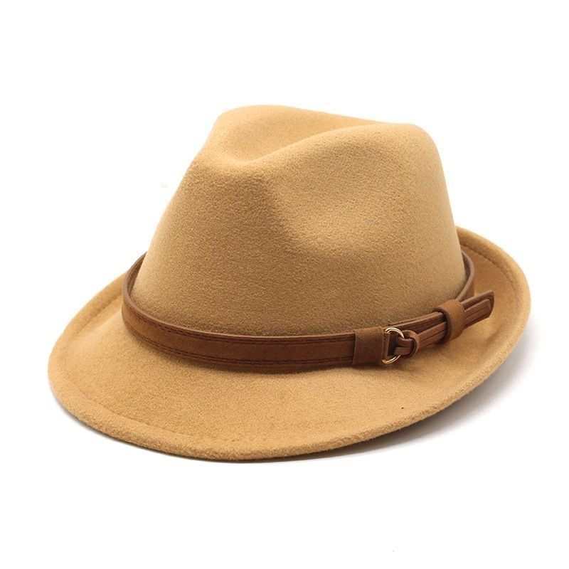 British felt hat woolen top hat gentleman's hat rolled brim belt classic jazz hat panama hat tide self-operated