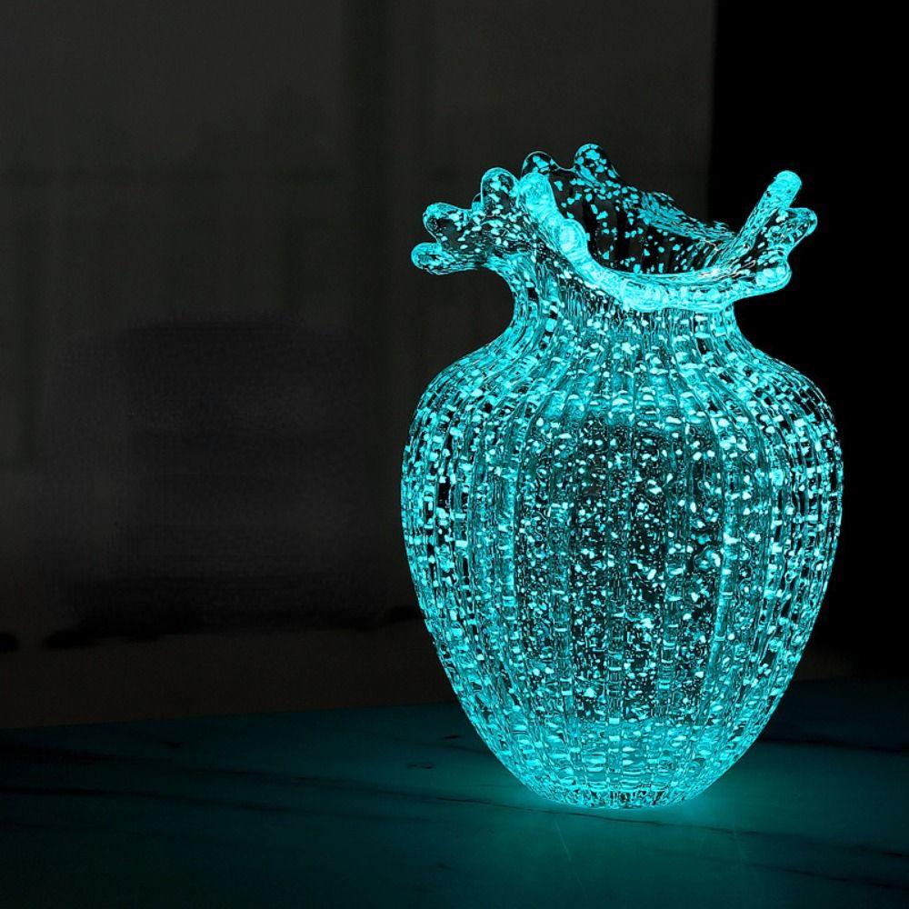 Exquisite Luminous Glacier Vase Ins Transparent Mushroom Vase  Dining Table