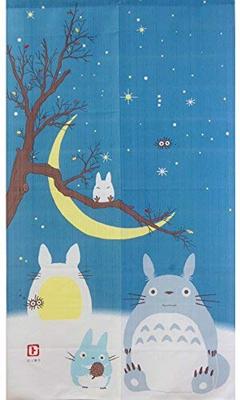 Studio Ghibli Noren Curtain Neighbor Seasons Winter Sky and Crescent 85 X 150 Cm Studio Ghibli Noren Curtain "My Totoro" "Four Curtain Moon" [IT]