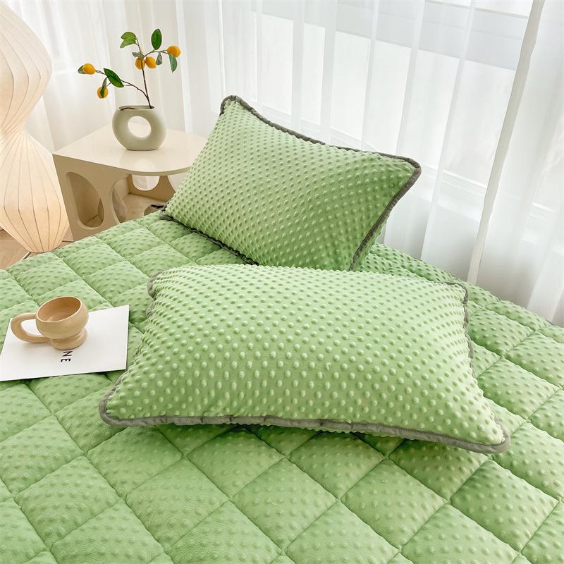 Solid Color New Massage Bean Fleece Sheet, Skin-friendly and Warm Bedding, Mattress Protector, Anti-slip Bed Cover