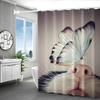 1pc Polyester Shower Curtain with Whimsical Cat & Butterfly Print, Machine Washable Bathroom Decor for All Seasons