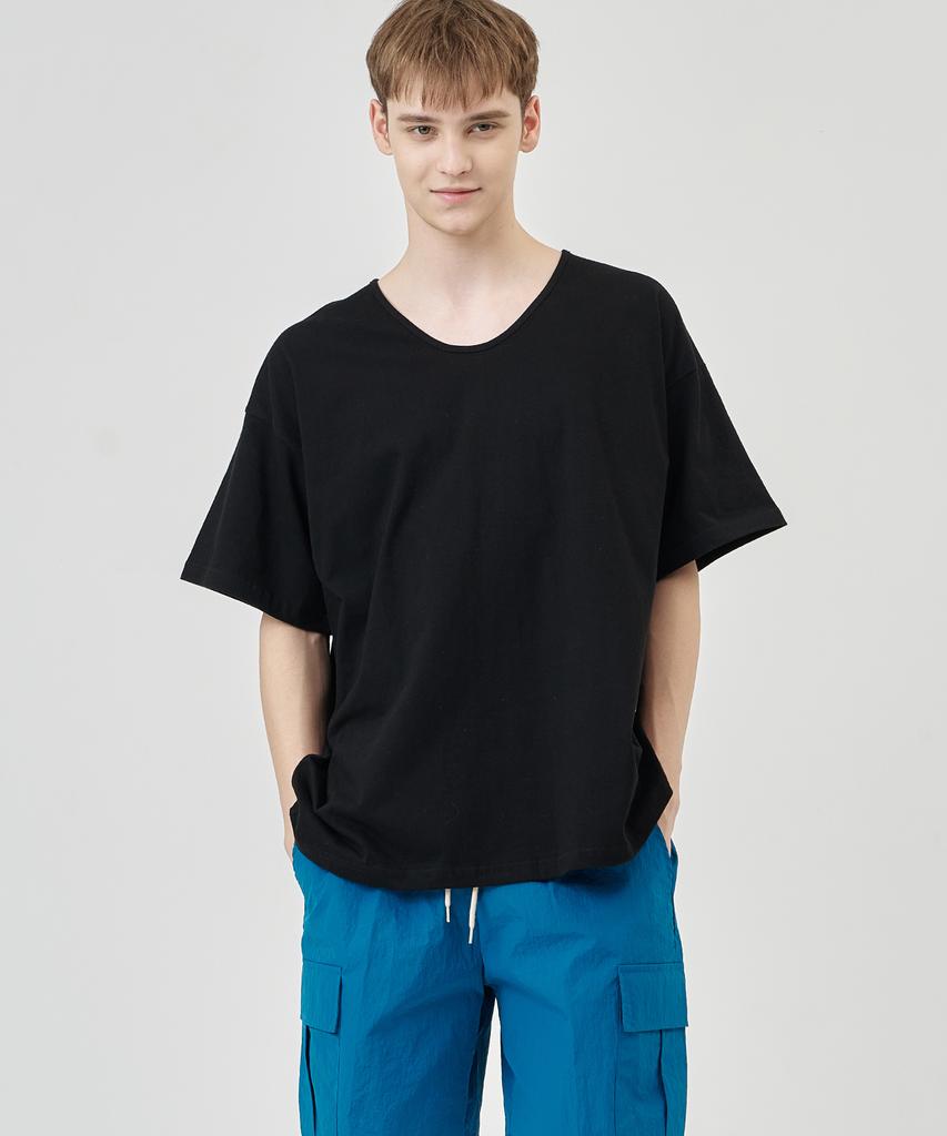 THE-ABON Khan Cotton Oversized Short Sleeve T-Shirt Cobalt Blue