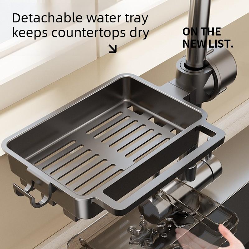 Kitchen ABS Sink Drain Rack Sponge Storage Faucet Holder Soap Drainer Shelf Basket Organizer Bathroom Accessories