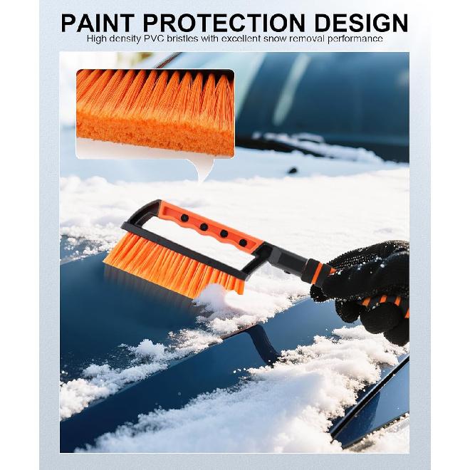 SINGARO Ice Scraper And Snow Brush For Car Windshield, Snow Scraper For Car, Snow Winter Car Necessities, Multi Functional Car Snow Removal Tools,
