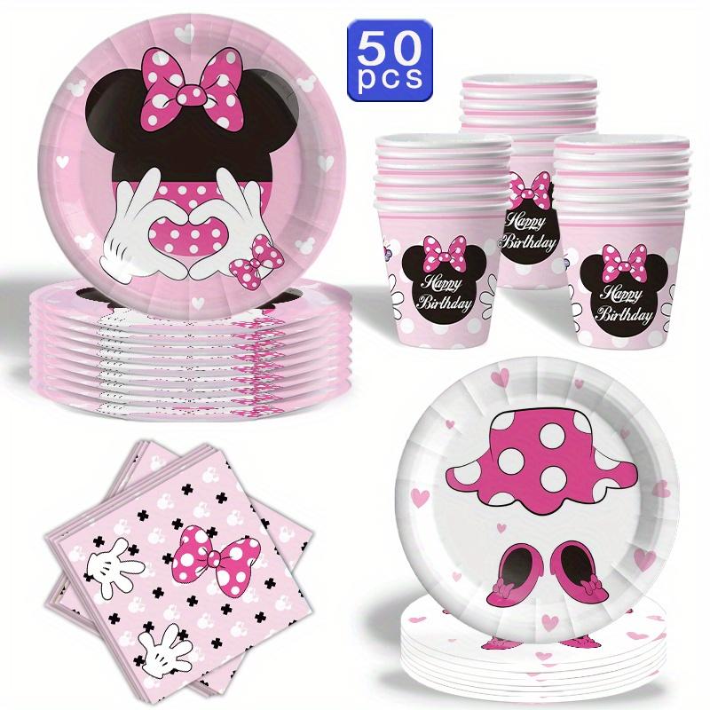 Minnie Mouse Birthday Party Supplies Pink Minnie Balloon Cup Plate Banner For Kids Girls Party Favor Gifts Baby Shower Decor