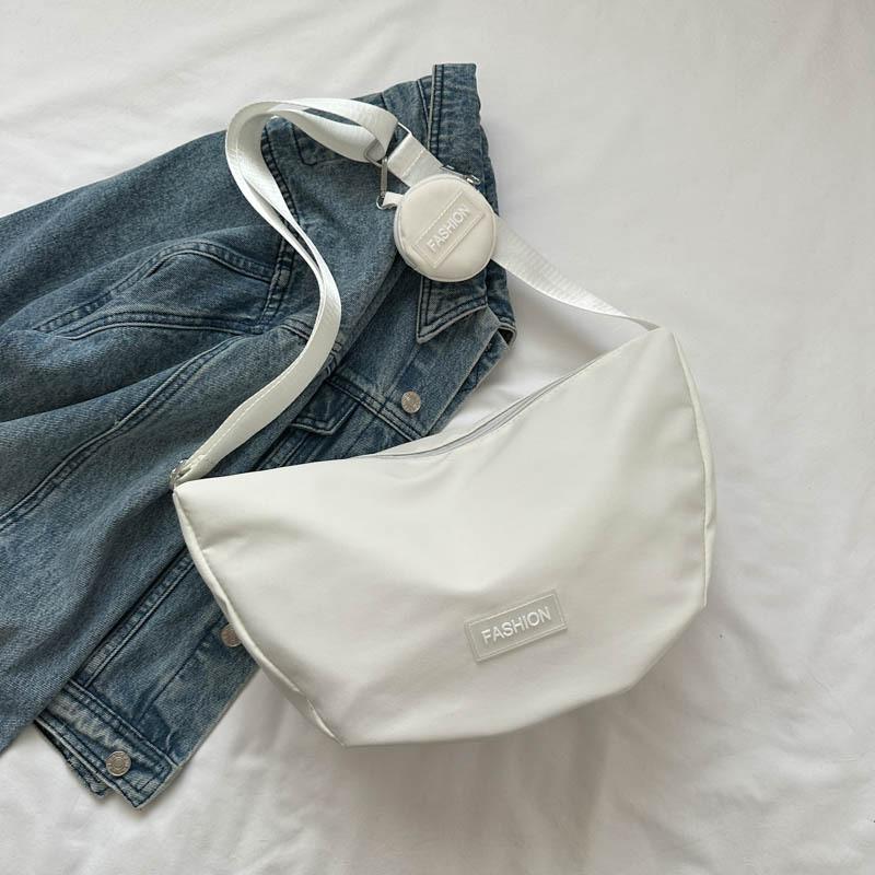 Fashionable And Minimalistic Dumpling Bag For Women Spacious Shoulder Bag Available In Black White Green Red Orange And Pink