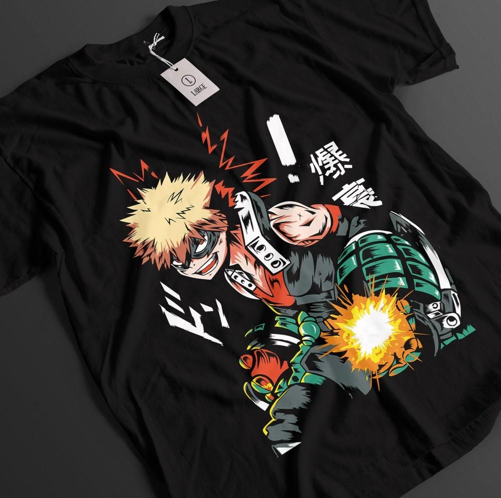 My Hero Academia Shirt Bakugo Tshirt Deku Kacchan Top Todoroki MHA Unisex Tee