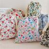 Portable Organizer for Underwear Socks Bra Cotton Makeup Bag Travel Drawstring Bags Ins Flower Print Clothes Cosmetic Bags