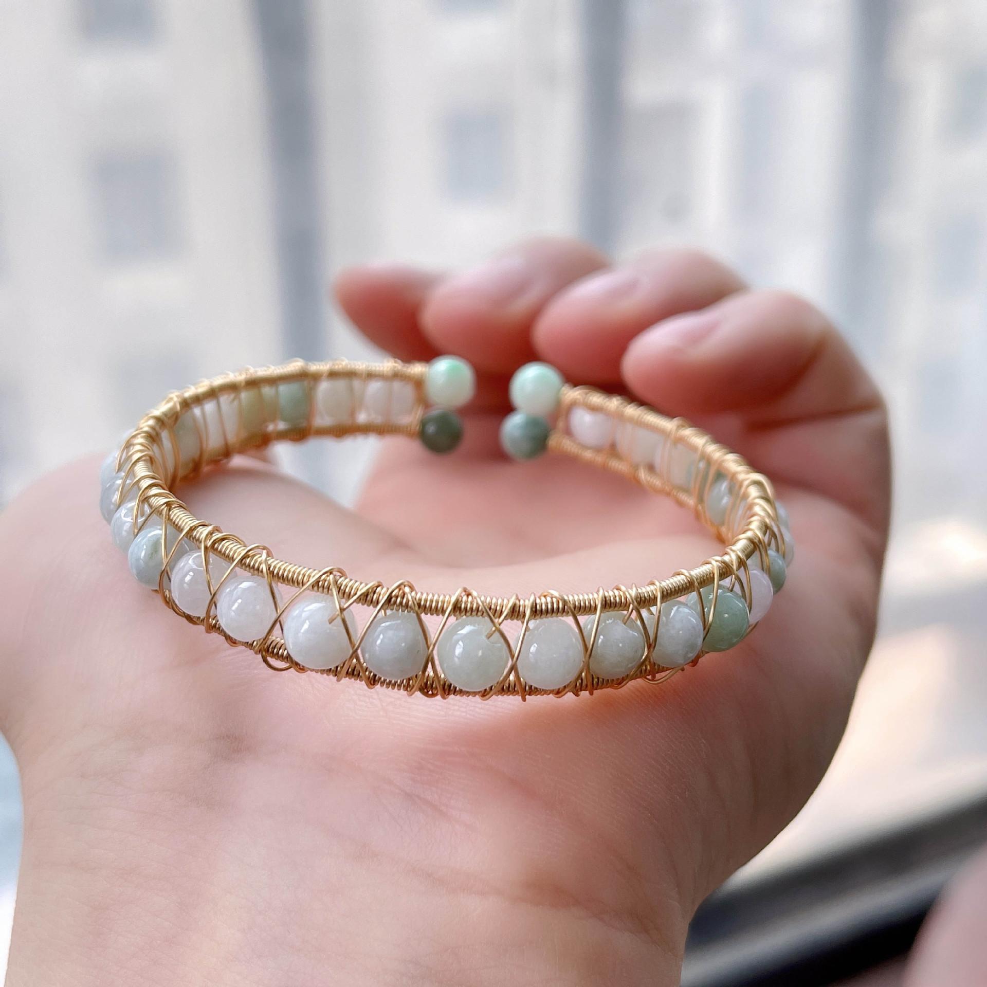 

Natural jadeite A product, round bead bracelet, bracelet, jewelry.