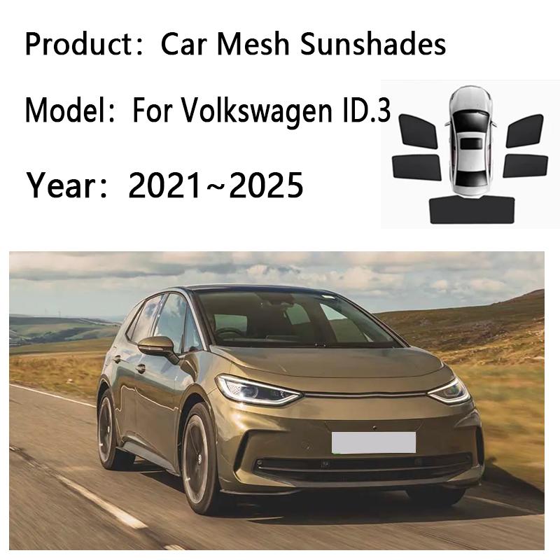 Sun Shades For Volkswagen VW ID.3 ID3 2021~2025 2023 Sunshades Heat Insulation Curtains Privacy Windows Visors Car Accessories