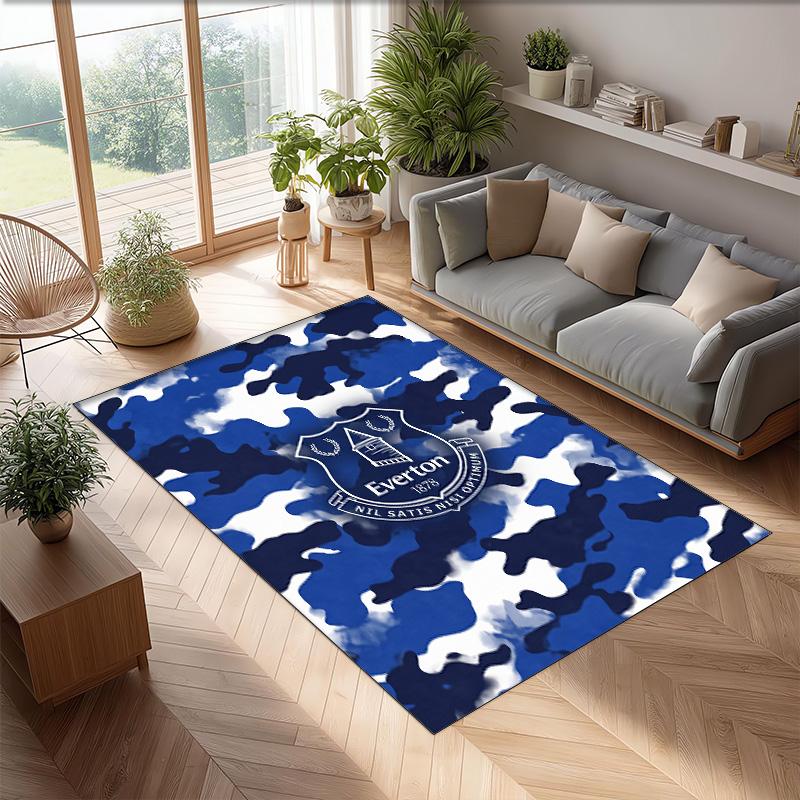 Tappeto in Velluto di Cristallo con Stampa Calcio Everton, Comodo Assorbente d'Acqua Antiscivolo Tappeto per Pavimenti Interni