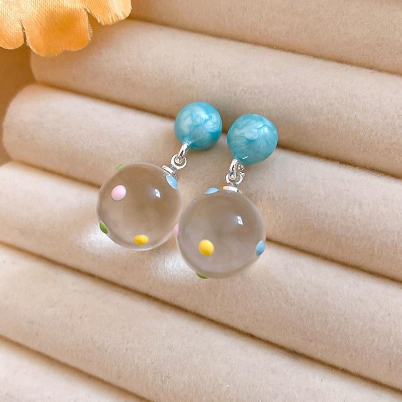 Silver Needle Dripping Oil Spot C-shaped Earrings, Early Spring New Versatile Stud Earrings, High-end Temperament Earrings, Design Sense Niche