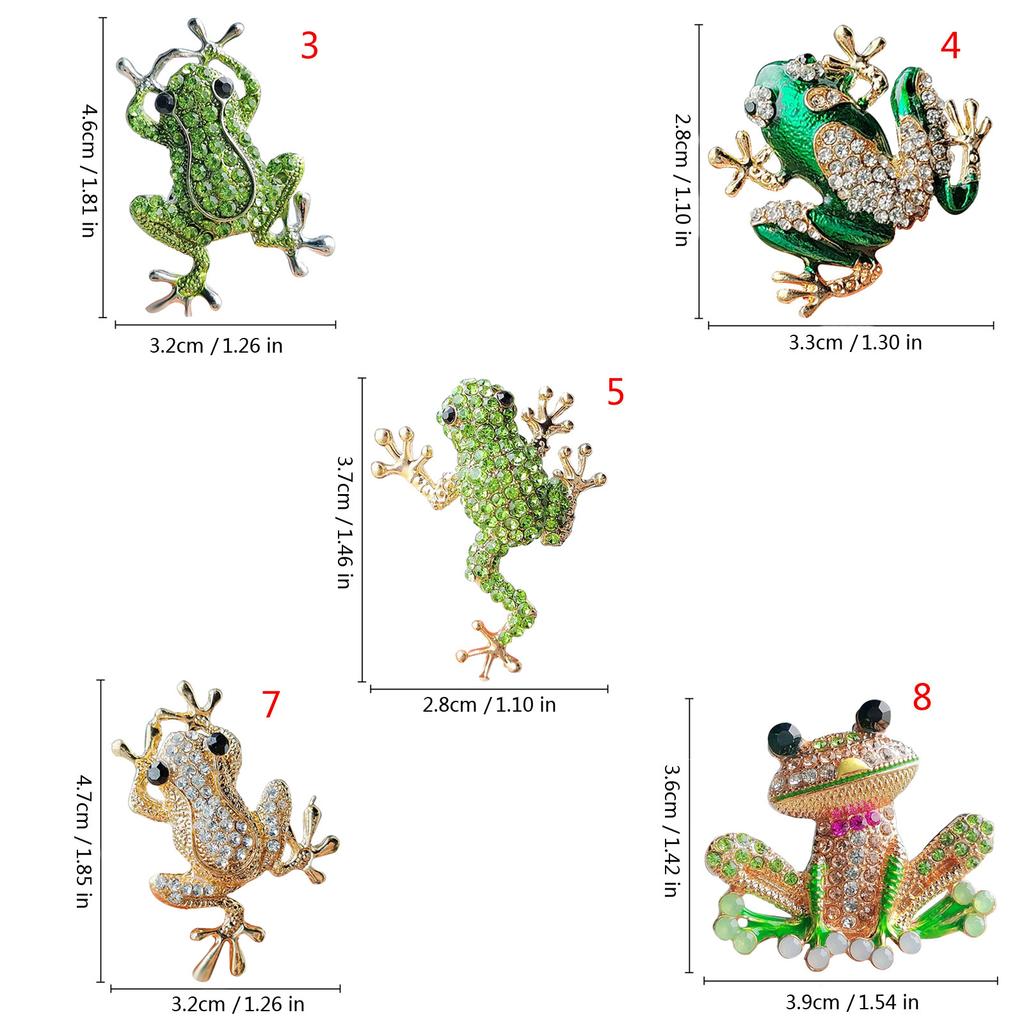 Sparkling Crystal Frogs Animal Brooch Elegant Rhinestones Decoration Jewelry Gift For Women Dress Coat Accessories