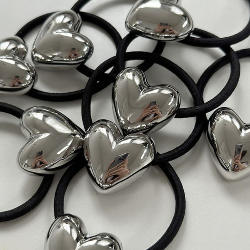 mosxe [Mosxe]Silver heart hair tie