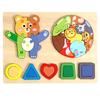 Kids Colorful 3D Animals Wooden Jigsaw Puzzles Montessori Educational Toys for Toddlers