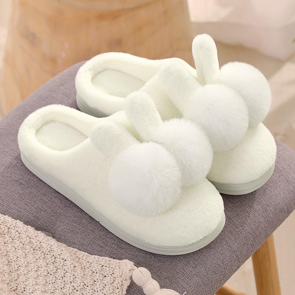 Womens Size 8 Slippers Couples Women Slip Furry Plush Flat Home Winter Round Toe Keep Warm Cartoon Chaussures Femmes éLéGantes