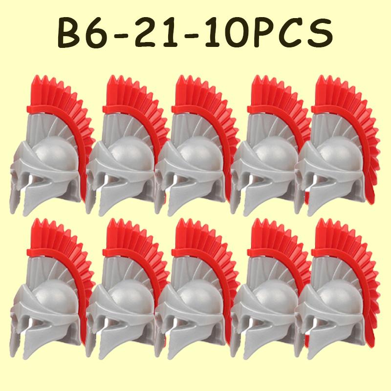 MOC Medieval Military Castle Soldier Figures Helmets Series Building Blocks Knights Accessories Warrior Hat  Bricks Toys Gifts