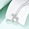 Fashionable Colorful Rainbow Horse Pendant Necklace With Sparkling Design For Women