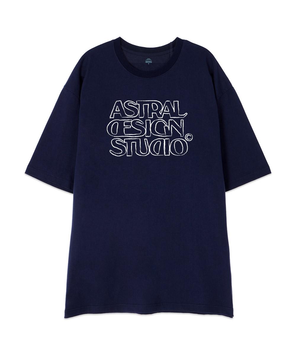 Astral Projection [Oversized] Astral Design Studio2 13-Count Cotton Round Neck Short Sleeve T-Shirt_Navy L