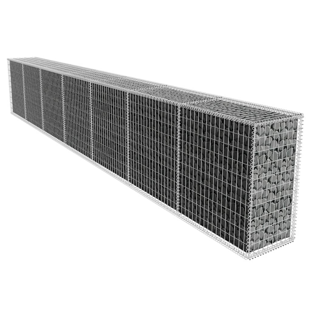Gabion Wall with Cover Galvanized Steel 600 x 50 x 100 cm
