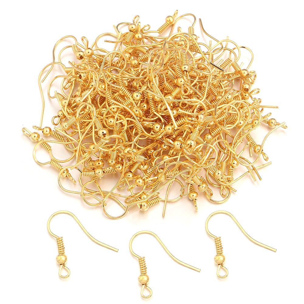 100-200pcs Iron Earring Hooks DIY Earring Findings Earrings Clasps Ear Hooks Earring Wires For Jewelry Making Supplies Wholesale