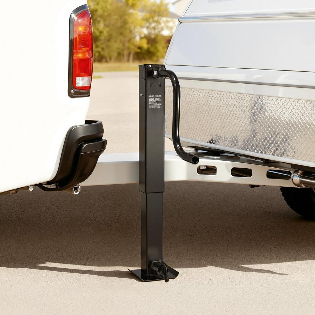 Heavy-Duty Trailer Jack, 5443 kg Load Capacity, Sidewind Square Direct Weld-on Trailer Jack with Handle Crank, Adjustable Drop Leg, 674 mm Travel for