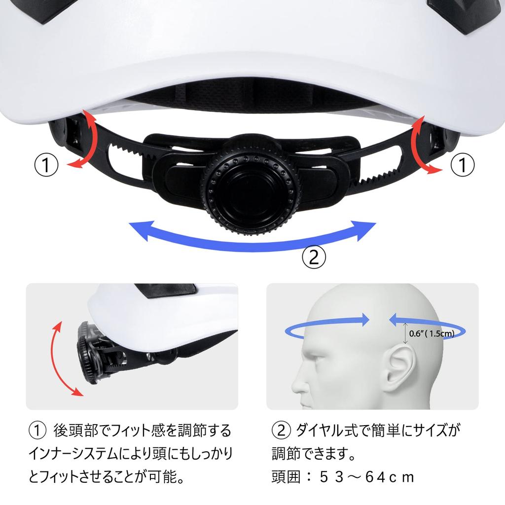 GUARDLEAD Construction Safety Helmet W1000 - CE/ANSI Certified, ABS Resin, Ventilated, Large Size (53-64cm), Unisex, Protection Against Falling Object