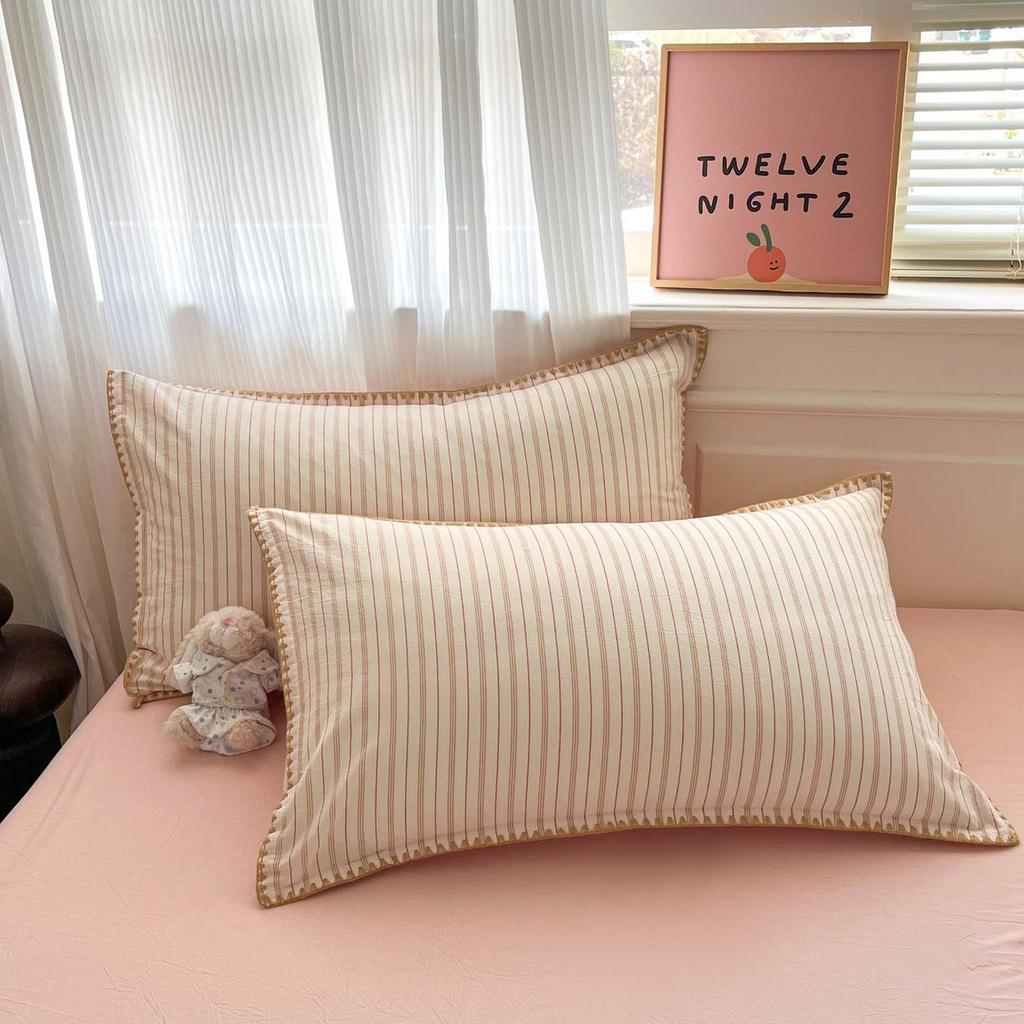 2026 Spring/Summer Cotton Striped Tricot Bedding Set - A-Class Dormitory Collection (Four-Piece)