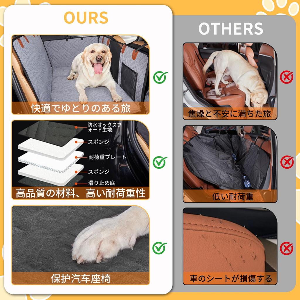 SONGSONG New Design Seat Pet Car Seat Universal Fit for All Car Dog Car Rear Large Capacity Storage Visible Mesh Suitable for All Car All Breeds of