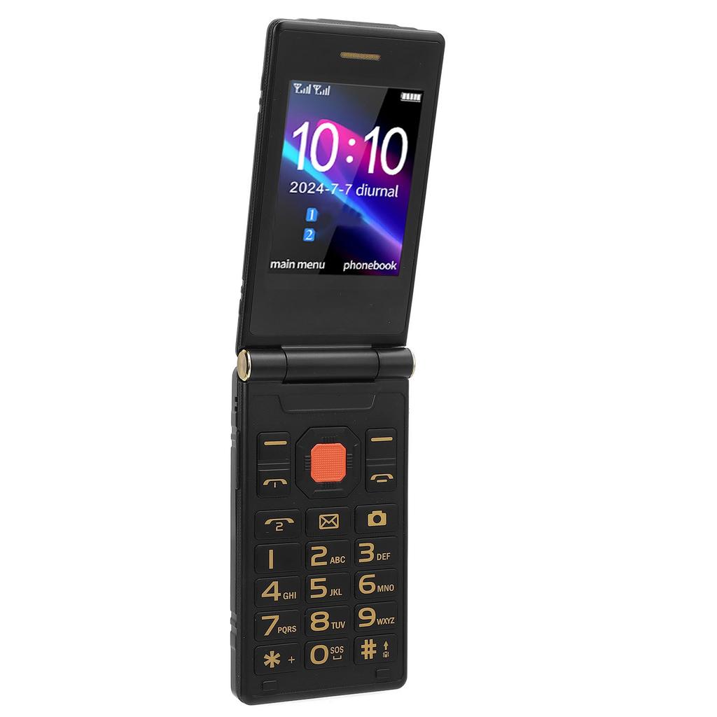 Telefon 4G cu clapetă, ecran dublu, cameră 1.3MP, ceas cu alarmă, Bluetooth, fonturi mari, volum mare, Dual SIM Dual