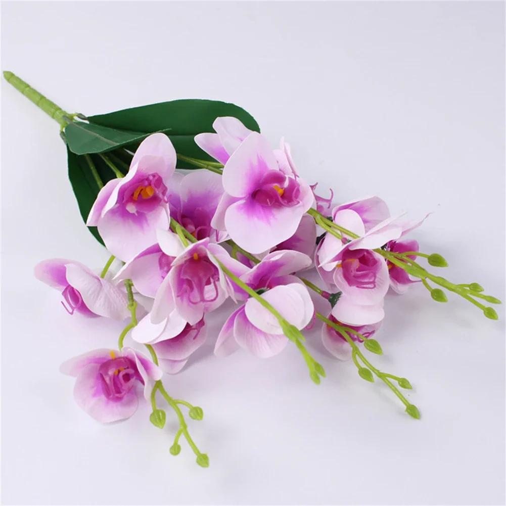 Fake Flower Artificial Flowers Artificial Bouquet Artificial Butterfly Orchids Floral Decoration Home Decor 20 Heads