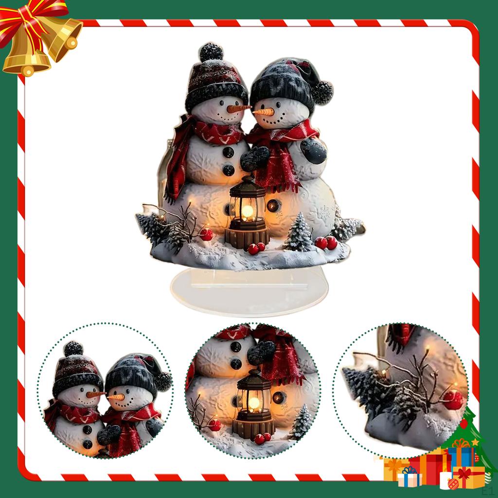 2D Christmas Snowman Decoration,Tabletop Figure Ornament Gift,2D Artwork,Decorative Piece for Home
