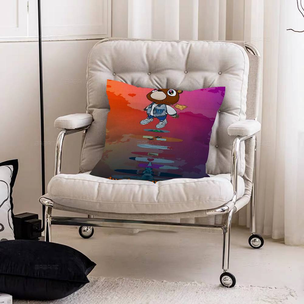 Rapper Singer Kanye West Pillow Covers Cartoon Sofa Decorative Home Double-sided Printing Short Plush Cute Cushion Cover