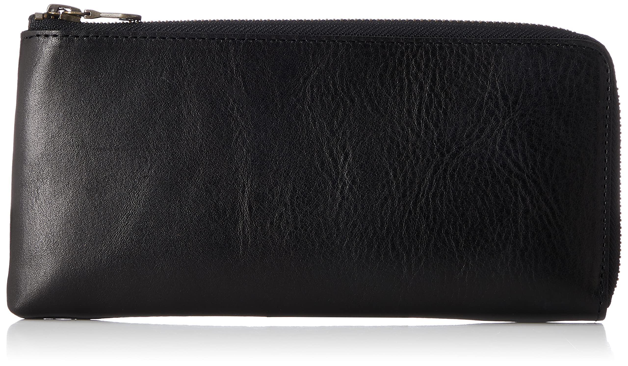 

Long Wallet Zipper Genuine Leather Italian Leather Vegetable Tannin Unlined Bundle No11426 Black x Natural [Ultima Tokyo] L-shaped