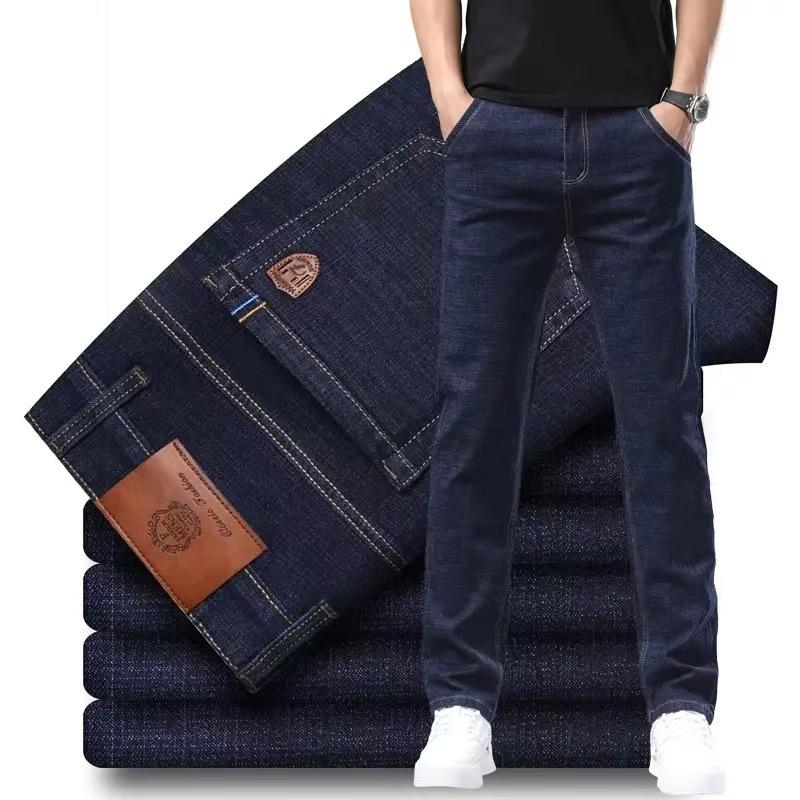 New Elastic Jeans Men'S Loose Versatile Pants Large Pants Straight Work Casual Pants