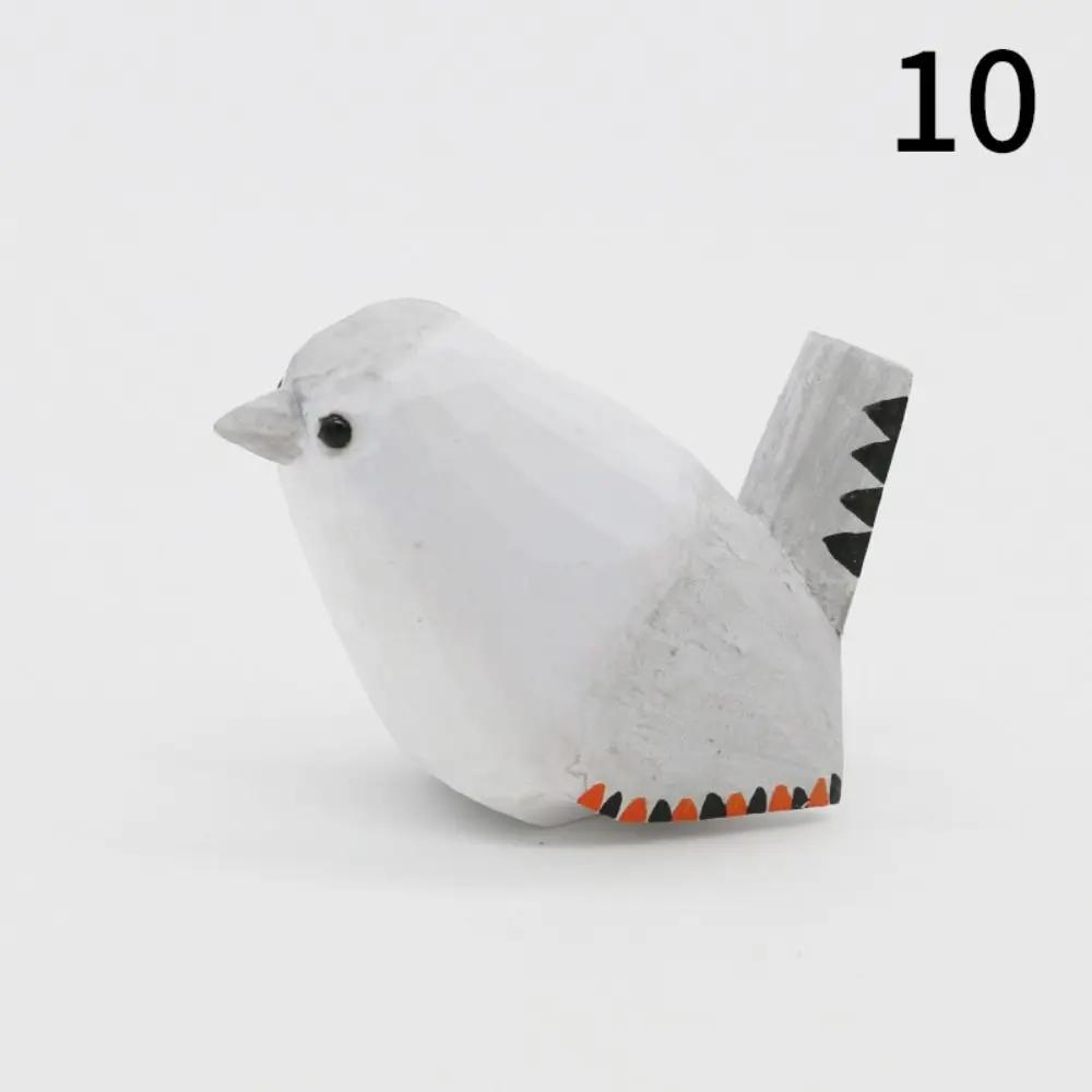 Multi-style Cute Wood Carving Bird Handmade Carving Small Bird Ornament Painting Nordic-style Wooden Bird Figurine Home Decor
