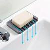 1-6PCS Silicone Soap Box Creative No Punching Silicone Soap Holder Simple Draining Soap Solder Without Water Accumulation Box