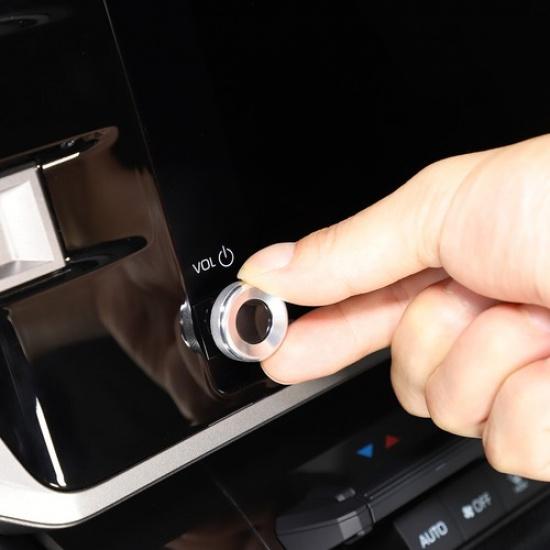 Silver Alloy Volume Switch Knob Ring Trim Cover For Toyota Tundra Sequoia 22-24