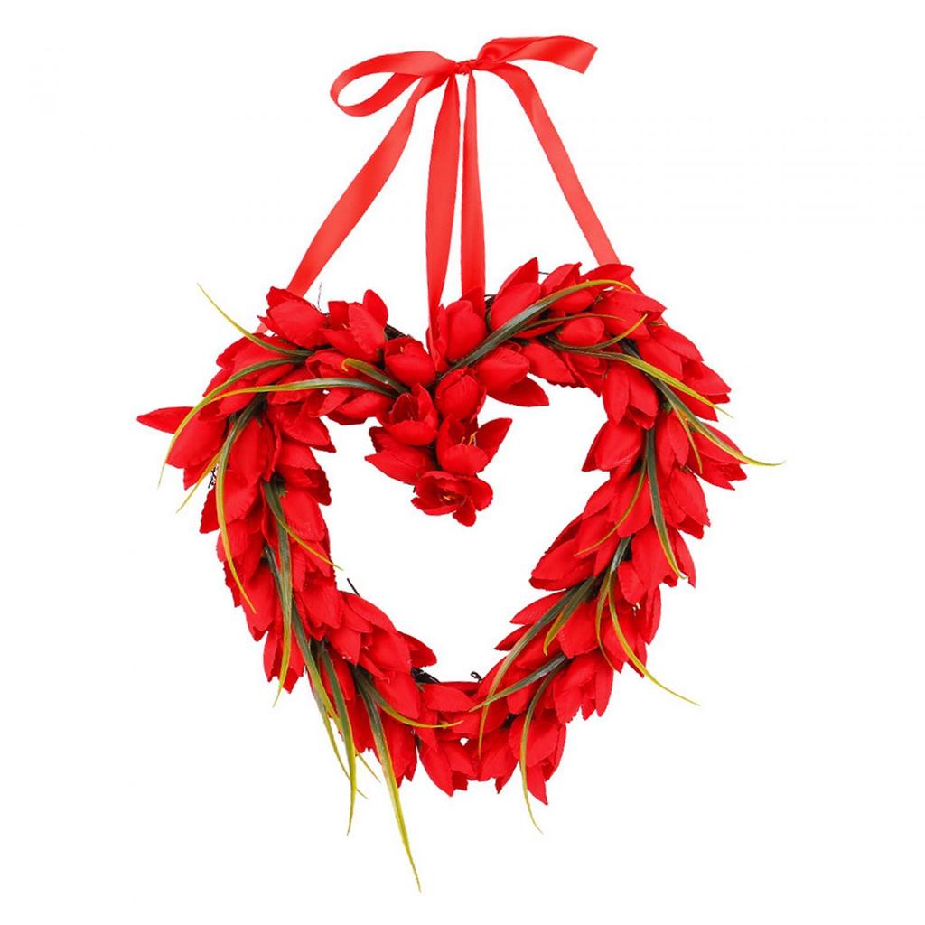 Valentine's Wreath, Red, Hanging Decoration for Window, Porch, Durable