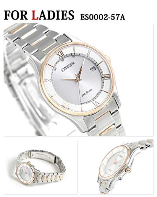 Citizen Eco-Drive Radio-Controlled Pair Watch Silver & Pink Gold AS1062-59A & ES0002-57A