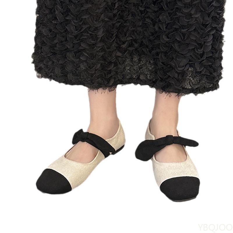Fashion New Casual Lazy Shoes for Spring Summer Light Mouth Square Bow Versatile Simple Comfortable Lightweight Daily Single Shoe