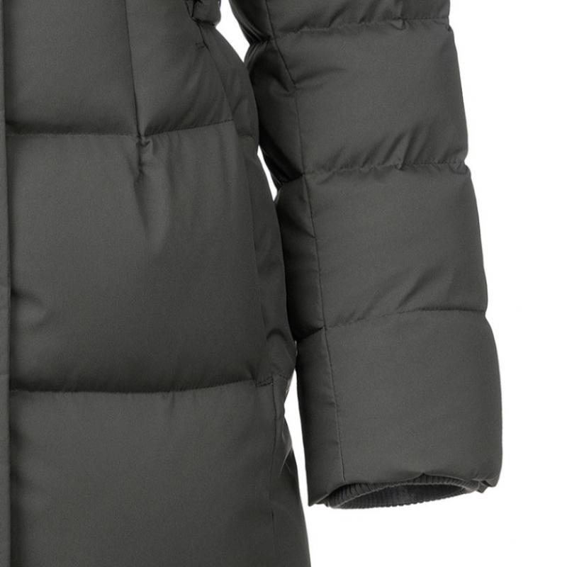  Mountia  Women S Fox Fur Belted Long Padding Premium Eco Down Khaki