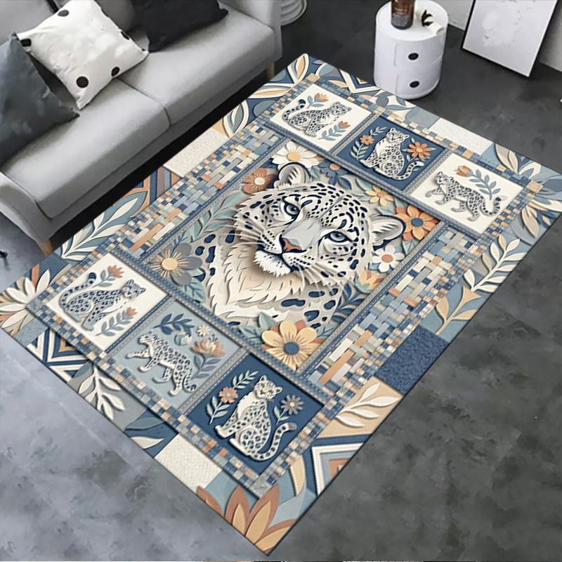 2025 New Snow Leopard Animal Carpet Rug for Living Room Bedroom Home Sofa Decoration,Kids Play Non-slip Floor Mat123