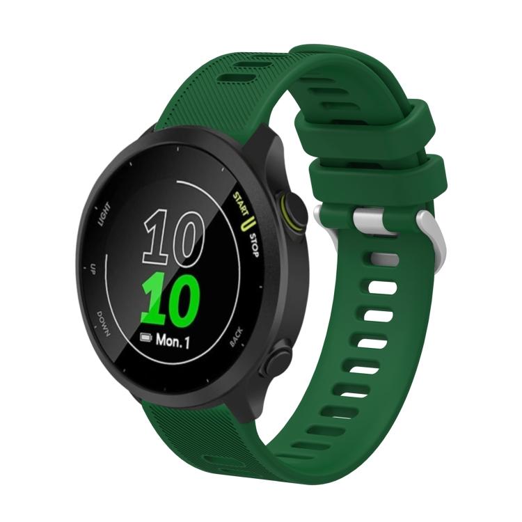 For Garmin Forerunner 55 20mm Silicone Twill Watch Band