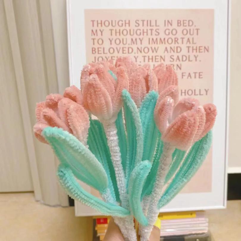 Chenille Stem Pipe Kids DIY Creative Toys Chenille Sticks Cleaners Kindergarten Educational Handmade Material Plush Strips