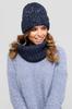 Gijon-Women' Winter Set Hat with Neck Warmer Navy Blue